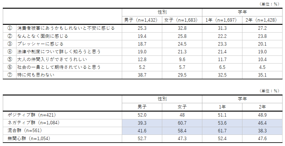 表_成年年齢引下げに対する考え方（複数回答）