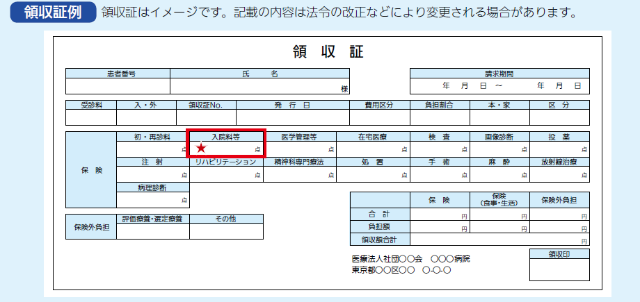 入院領収証