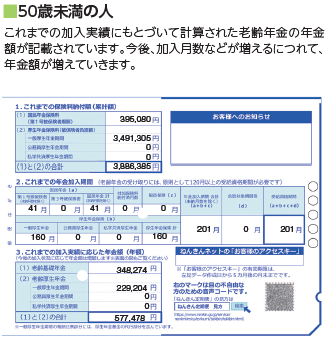 ねんきん定期便_50歳未満の例